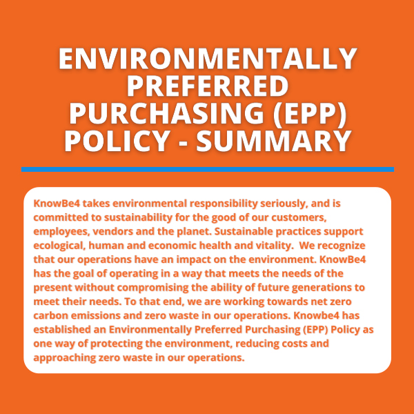 Environmentally Preferred Purchasing Policy - Summary