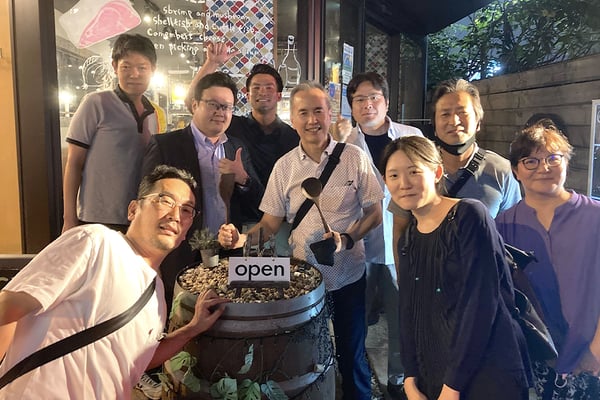 Tokyo team outside